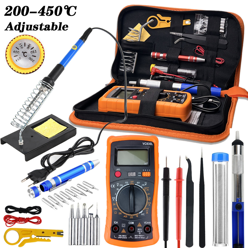 Soldering Iron Kit - 60W Adjustable Temperature Electric Soldering Iron