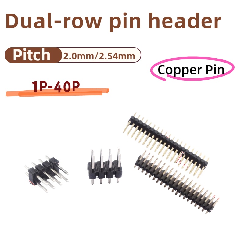 10PCS,2.54mm Pitch Single/Dual - Male Female Header Pin recension och pris