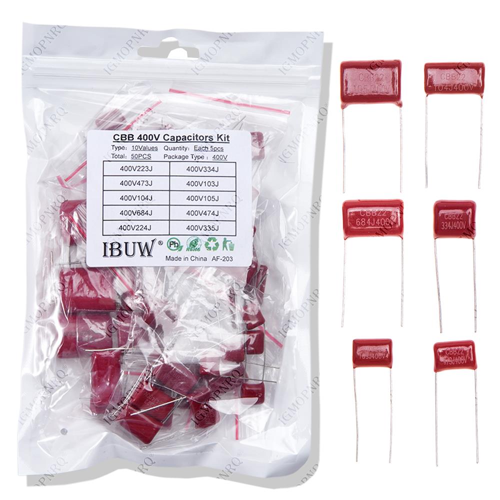 KIT 50PC=10value*5PCS Metalliz - Capacitor Kit Assortment recension och pris