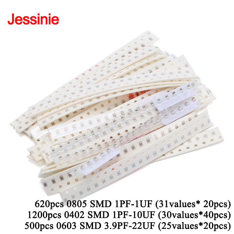 500pcs-1200pcs 0805 0603 0402  - Capacitor Kit Assortment recension och pris