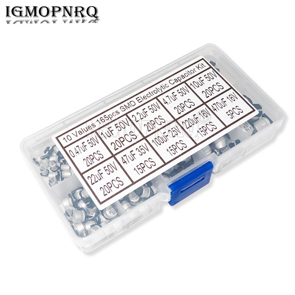 165PCS 10Values SMD Aluminum E - Capacitor Kit Assortment recension och pris