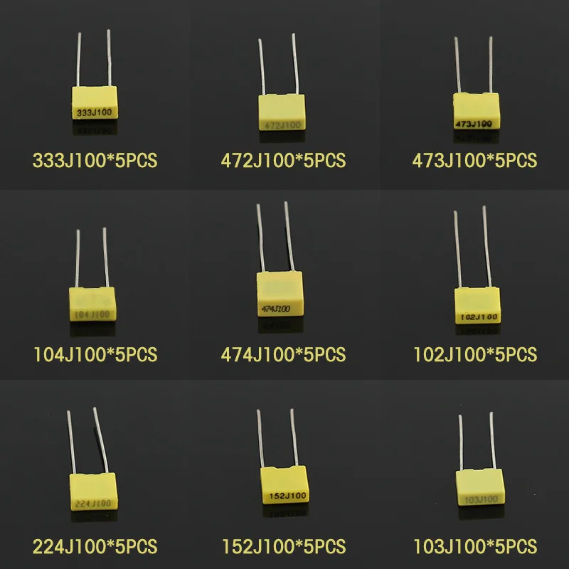 50PCS 102J~474J Polypropylene  - Capacitor Kit Assortment recension och pris