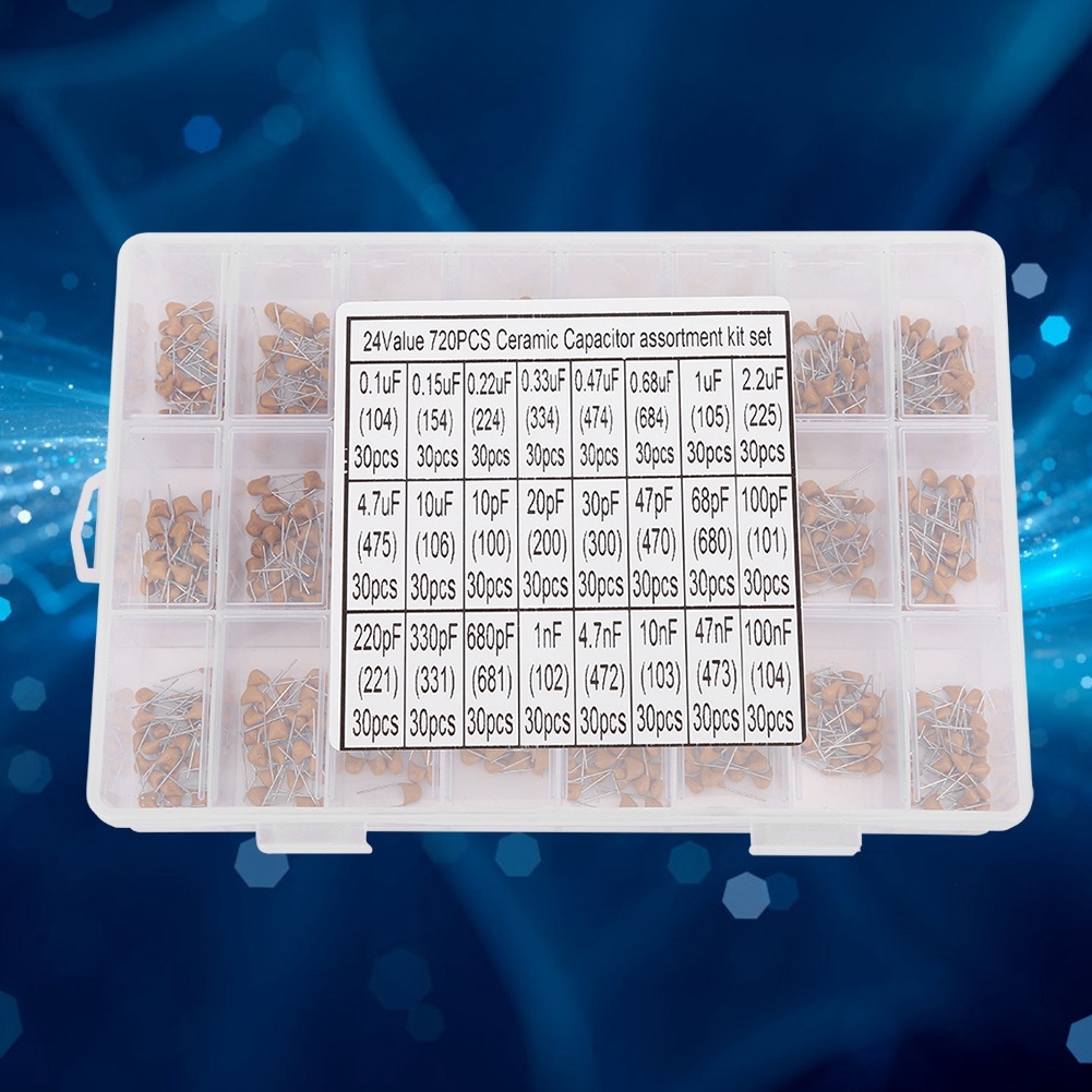 720Pcs 24 Types Ceramic Capaci - Capacitor Kit Assortment recension och pris